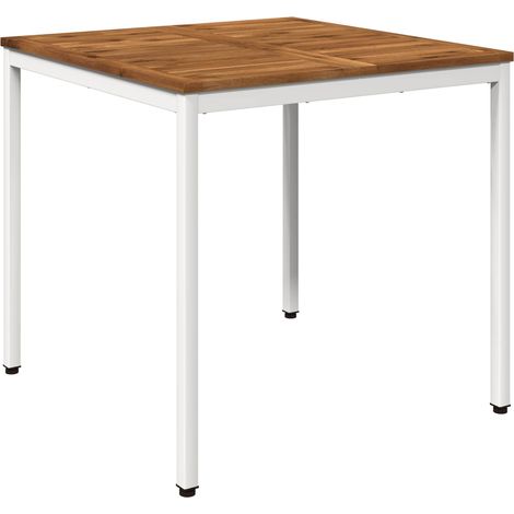 Tavolo da cena da giardino Naturale e Bianco 80 x 80,5 x 75 cm vidaXL