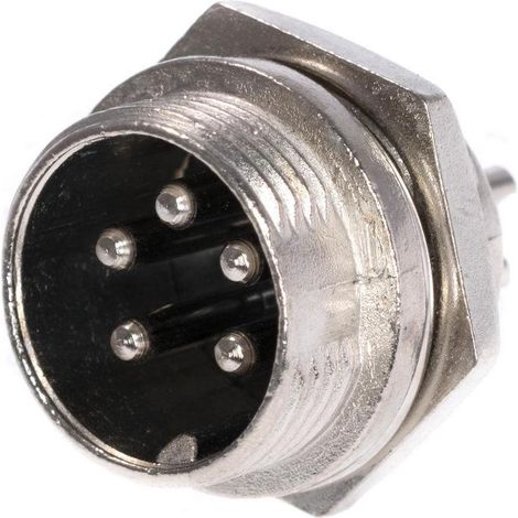 Connettore microfonico maschio a 5 pin per telaio con dado 5263-mic335