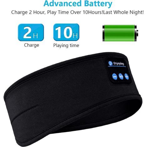 Bandeau Bluetooth Cadeau Homme Femme - Cadeau Homme Original Bandeau Écouteur de Musique Masque de Nuit, Idee Cadeau Femme Bandeau Bluetooth Dormir Masque Yeux, Cadeau Noel Bandeau Masque de Sommeil (1/5)
