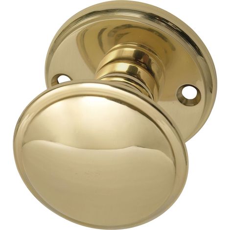 MARCHESI Türknopf Flachform - auf Rosette (Facette), ø 55 mm, Messing poliert (1/3)