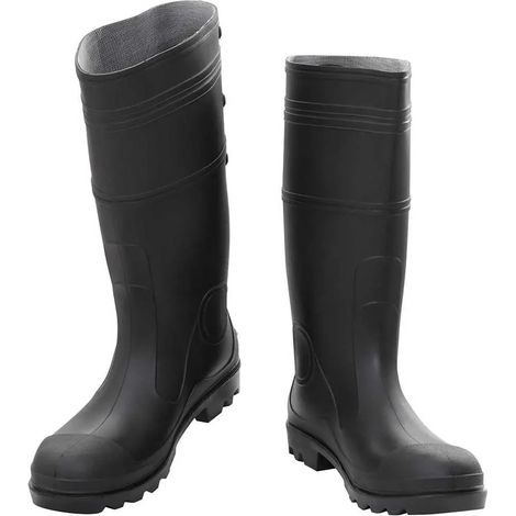 Bottes en caoutchouc vidaXL noires, pointure 46, en PVC (1/5)