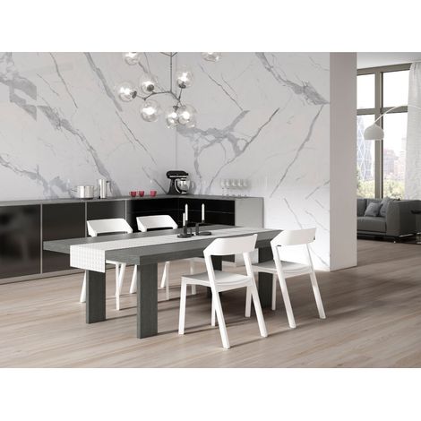 Carrelage effet marbre STATUARY EXTRA WHITE 120x120 cm  -  - boîte de  m2