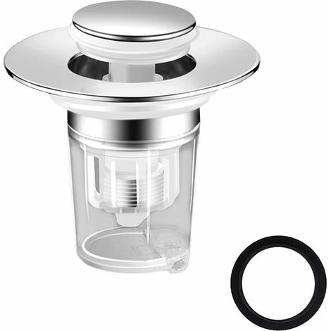 Universeller Pop-Up-Waschbeckenstopfen, Abfluss mit Anti-Verstopfungsfilter, Anti-verstopfter Abflussfilter, Badewannenstopfen für Küchenspüle, 34–40 mm (1/5)