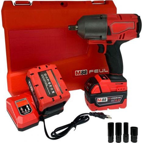 Avvitatore ad impulsi con Doppia Batteria 5AH M88 Attacco 1/2" 800Nm Brushless (1/5)
