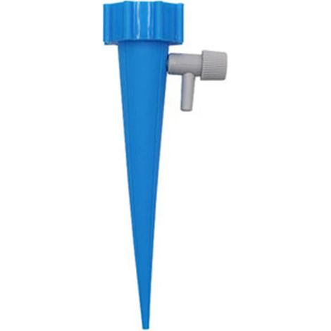 Système d'irrigation goutte à goutte automatique (bleu) avec arroseur automatique pour plantes à fleurs, serre et jardin. Dispositif de goutte à goutte automatique réglable. (1/4)