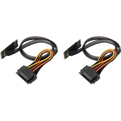 Geeignet für 2x M.2 M-Key auf U.2 Adapterkabel SFF-8639 mit 15-poligem Buchsenstecker M2TO8639 (1/5)