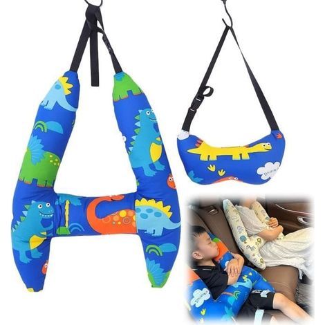 Générique 2 PièCes Coussin Voiture Enfant Lavable Repose Tete Cale Maintien Cale-TêTes pour SièGes Auto OreillerDe Voyage(Bleu) (1/4)
