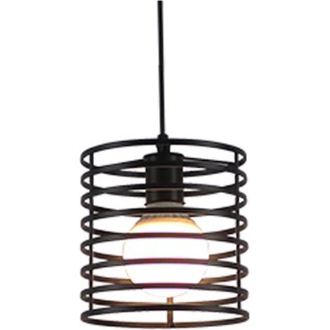 Retro Plafonnier en Métal Noir Cage, Vintage Industrielle Suspension Luminaire, Suspension Plafonnier Fer forge, Lustre pour couloir, entrée, allée, porche, chambre, sous sol etc