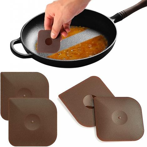 BEBUSINGOTO Raspador de platos multifuncional, raspador de ollas de plástico, raspador de ollas portátil para utensilios de cocina, 4 piezas (1/5)