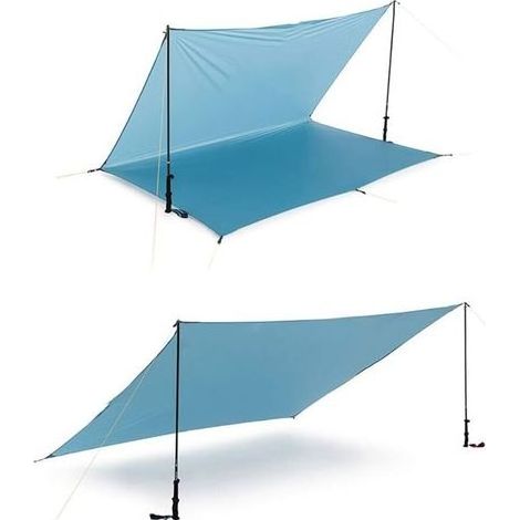 Quadratisches Sonnensegel 3x3m, wasserdicht, UV-beständig, Oxford-Gewebe, strapazierfähiges Sonnensegel für Balkon, Garten, Terrasse, Blau (1/5)