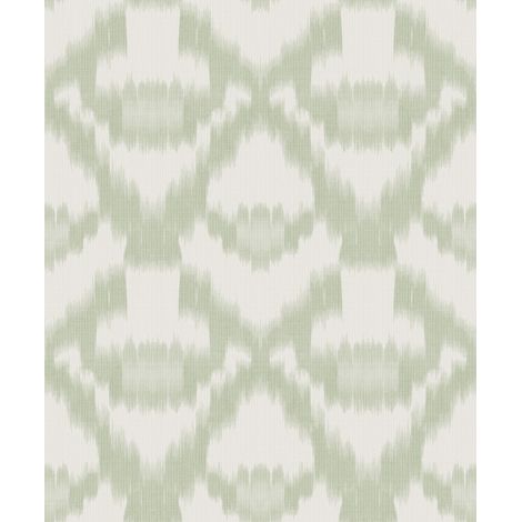 papier peint motif ethnique vert grisé - Sanders & Sanders (1/2)