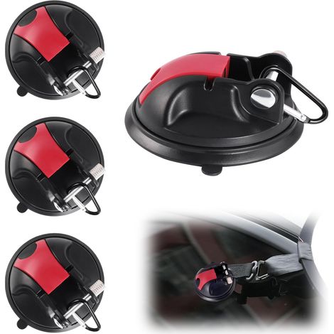 Lot de 4 crochets à ventouse - Forte adhérence - Ventouse sous vide - Pour camping-car, camping, cuisine, salle de bain, voiture, voile d'ombrage - Accessoires de camping-car - Charge (1/5)