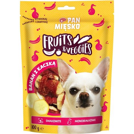 Mr. Mięsko snack per cani BANANA con ANATRA 100g Frutta e verdura (1/2)