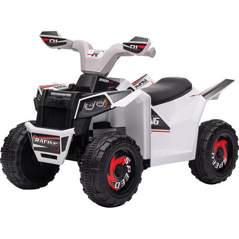 Quad électrique enfant 6V marche avant/arrière 2,5 km/h blanc 18-36 mois