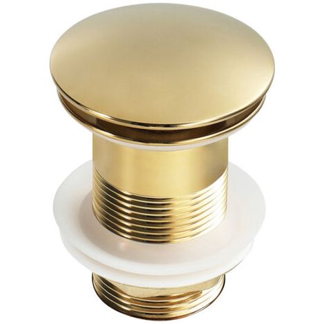 Bonde de lavabo sans réservoir à bouton-poussoir, ressort en laiton brossé