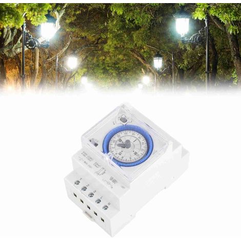 SUL181d Analoger mechanischer Timer, AC 110–230 V, 24 Stunden, 15-Minuten-Intervall, DIN-Schienenmontage (1/5)