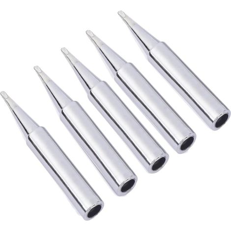 5 Pièces Panne à Souder 900M-T-1.2D, Pointe de Fer à Souder de Remplacement, Pointes de Soudure Alliages Plaqué Nickel, Applicable pour Hakko,Station de Reprise de Soudure Conseils Soudage Outil (1/5)