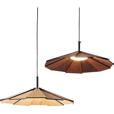 Plafonnier moderne, lustre en bois de décoration vintage de style japonais, pendentif créatif minimaliste, droplight réglable, pour café de chambre à coucher de bureau à domicile, couleur Primaire-Lum (1/5)