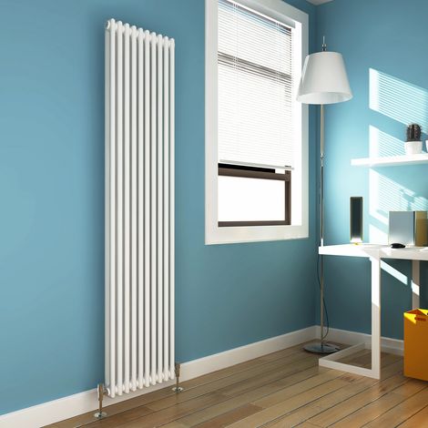 ELEGANT 1800 x 470mm Double Bar Traditional Vertical Column Radiator White (1/5)