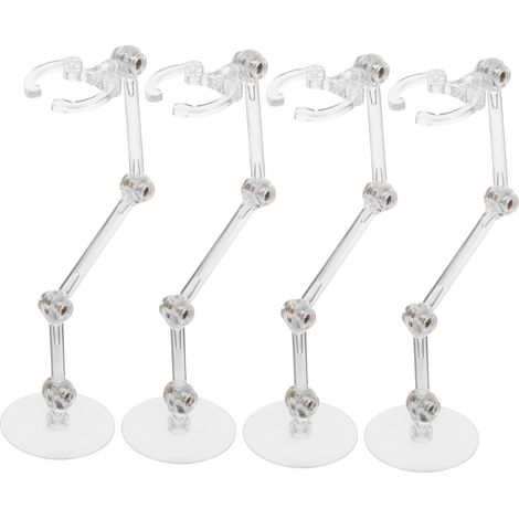 Lot de 4 Supports pour Figurines Articulées en Plastique, Maintien Stable, Présentoir de Bureau pour Collection et Vitrine D’anime (1/5)