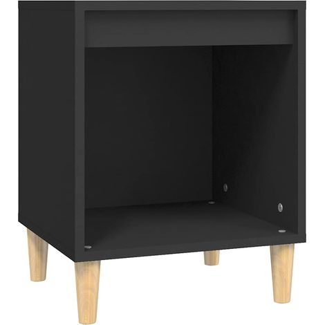 NachtkästchenNachtschrankNachttisch Schwarz 40x35x50 cm Holzwerkstoff (1/5)