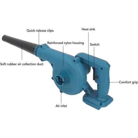 Souffleur et Aspirateur à Feuilles - - Haute Puissance - Sans Fil - 3000 tr/min - Bleu (1/4)