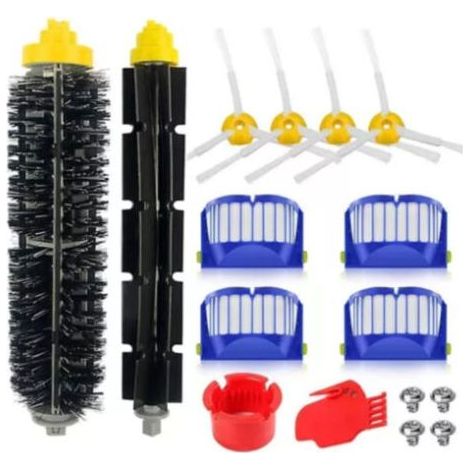 Kit d'accessoires pour iRobot Roomba 600, 675, 676, 692, 694, 697, 698, 671 : 4 brosses latérales, 4 filtres, 2 brosses rotatives principales, balai, pièces détachées (1/5)