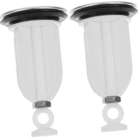 2 Pièces Bonde D’évier à Pousser/Tirer en Acier Inoxydable Blanc (1/5)