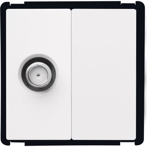 Satelliten Buchse+Blindabdeckung Modern Weiß