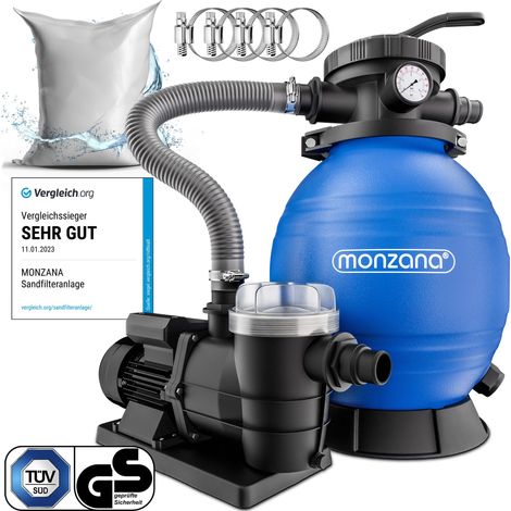 Pompe filtre à sable 9.600 l/h verre filtrant 25 kg système filtration piscine (1/5)