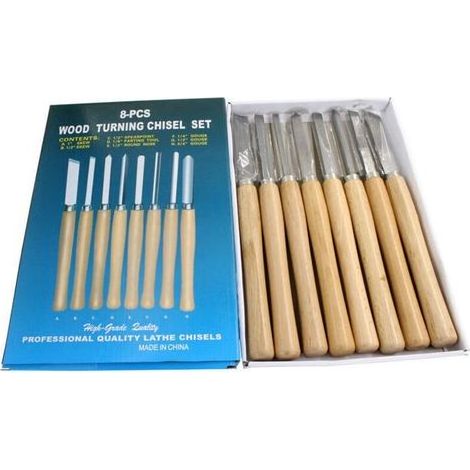 Jeu d'outils de tournage du bois Couteau demi-cercle en acier rapide HSS allongé (1/5)