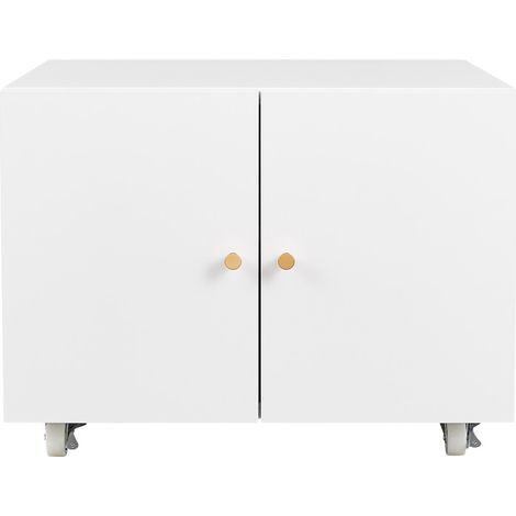 Mueble metálico blanco para impresora con puerta y balda regulable (1/5)