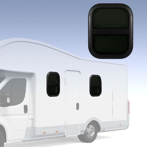 Fenêtre relevable à coins arrondis en alliage d'aluminium 440390 mm, étanche et imperméable avec moustiquaire, adaptée aux camping-cars, véhicules de loisirs et véhicules de chantier. (1/5)