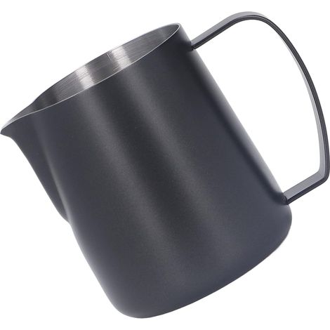 1 Pichet à Lait Acier Inoxydable 450 Ml, Design Épais Noir, Pour Baristas Et Usage Domestique (1/4)