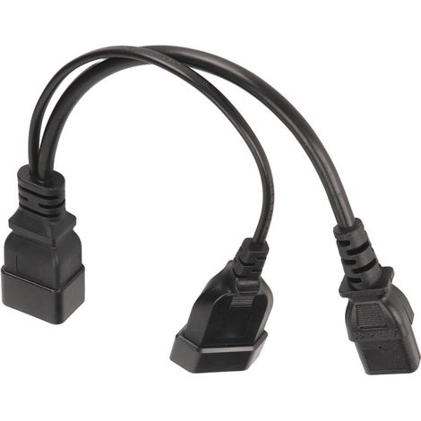 Cordon d'alimentation IEC320 C13 et C20, prise femelle, séparateur en Y, 12,6 pouces (1/5)
