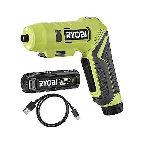 Destornillador eléctrico RYOBI 4V USB de litio - batería de 2Ah + cargador - RSDP4-120G (1/3)