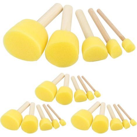 Lot de 20 pinceaux en mousse pour peinture, artisanat, céramique, bricolage, peinture (1/5)