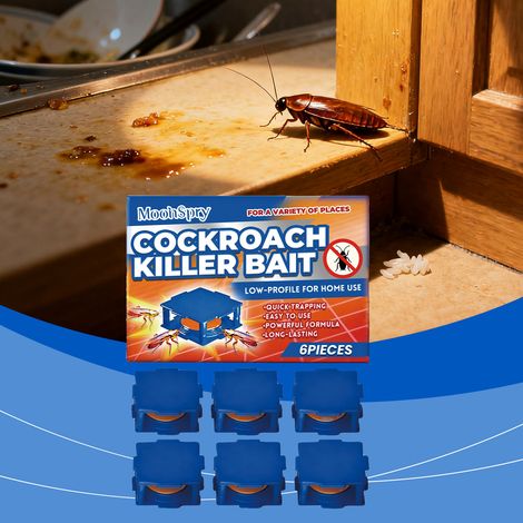 Boîte de 6 flacons d'appât en gel anti-cafards, pratique au quotidien pour la cuisine, le salon, la chambre et la salle de bain. -- BIEMMEDUE (1/5)