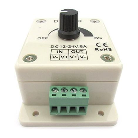 Led Dimmer Manuale Segnale PWM Con Rotella Per Striscia Bobina Luci Led 12V 24V 8A