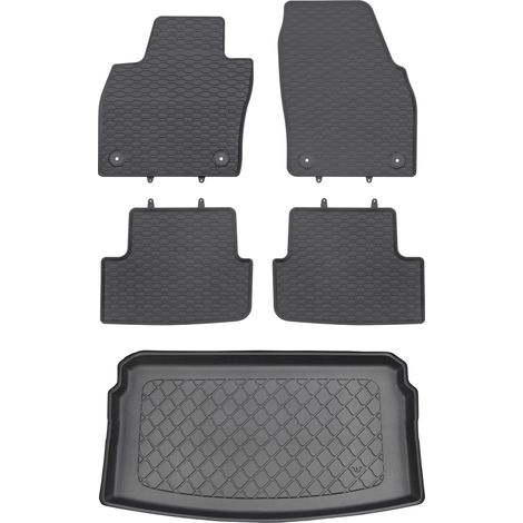 Volkswagen Polo VI 2G AW Hatchback desde 10/2017 SET - Alfombrillas de goma para coche + alfombrilla para maletero (1/5)
