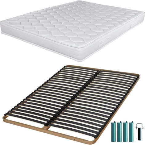 Matelas et sommier 140x190 Mousse - Montana - Soutien medium - Fabriqué en France (1/5)