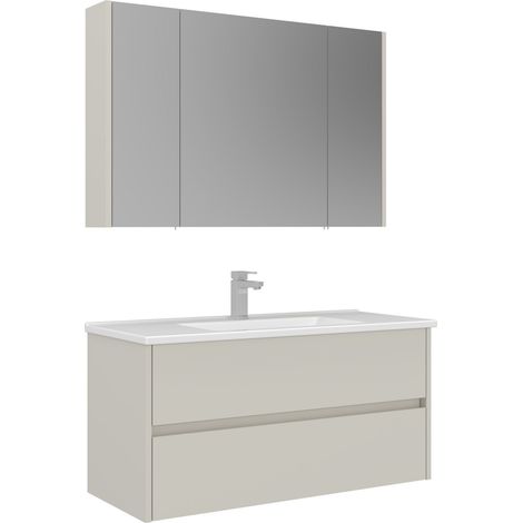 Waschtisch-Set mit Spiegel (2-teilig) "Arno 100" – 100 x 45 x 52 cm – Cashmere (1/3)