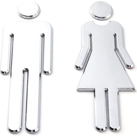 Plaque de Porte Femmes et Hommes,Signe Toilette, WC Sign,Symboles de WC Hommes Femmes Signe Toilette pour Porte Panneau WC Homme Femme Panneau Toilette Signe de Porte Salle de Bain (1/5)