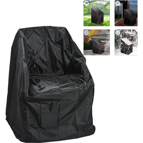 Housse de Chaise de Jardin Noire Imperméable 89x89x120/89 cm – Protection Antidérapante et Résistante pour Mobilier d'Extérieur (1/5)