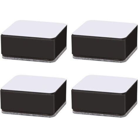 Rehausseurs de meubles auto-adhésifs – Acier carbone – Augmente la hauteur de 3 cm – Lot de 4 pour lit, canapé, table basse