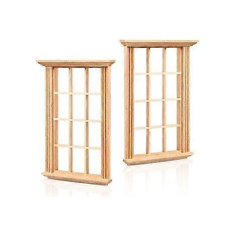 Window frames with twelve dummy muntins, photo props for dollhouses (1/2)