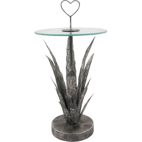 Leaf Design Table - Metal - L40 x W40 x H79 cm