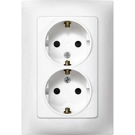 Doble base enchufe con tt simon s10 blanco (1/3)