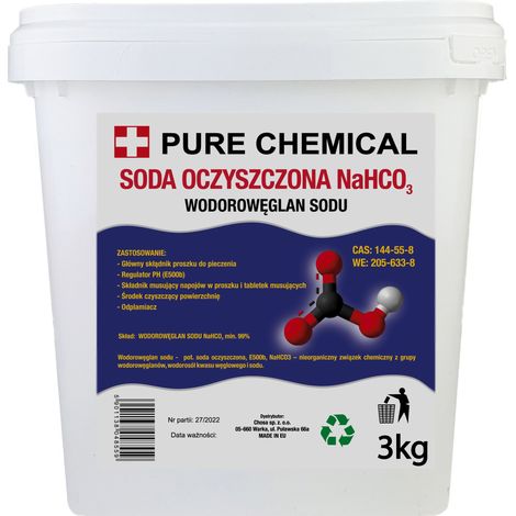 Bicarbonato di sodio 3 kg - Naturale - Ecologico - Versatile - Antiagglomerante