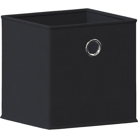 Black Foldable Storage Box Basket Cube Storage Bookcase Fabric Basket, Set-of-1